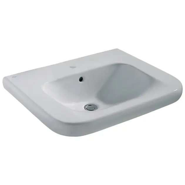 Levně Ideal Standard Contour 21 - Umyvadlo bezbariérové 65x56 cm, 1 otvor pro baterii, bílá V216801