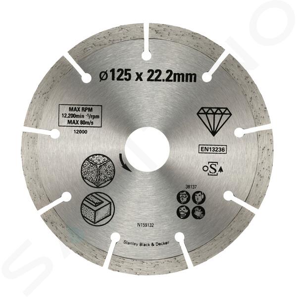 Stanley Príslušenstvo - Diamantový rezný kotúč na kameň a tehly, 125x22,2 mm STA38137-XJ