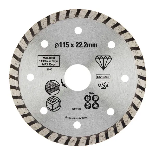 Levně Stanley Příslušenství - Diamantový řezný kotouč na žulu a cihly, 115x22,2 mm STA38202-XJ