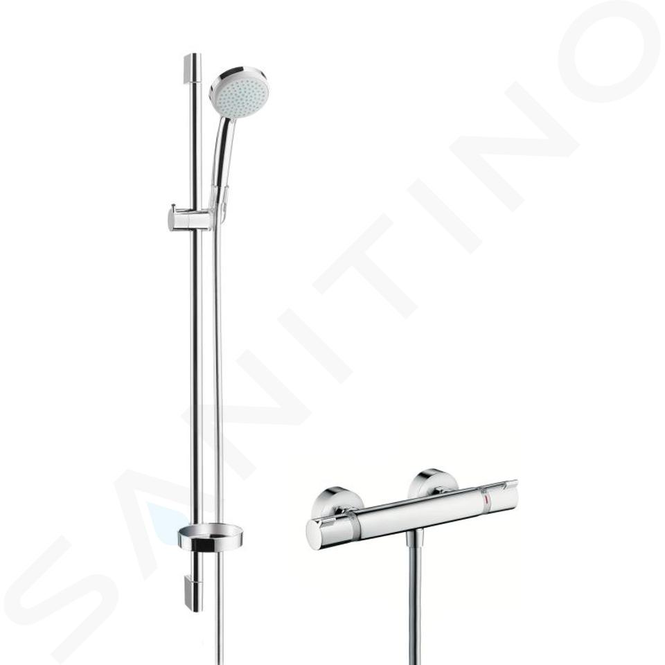 Hansgrohe Crometta 100 - Duschset Vario mit Thermostatbatterie, verchromt 27035000