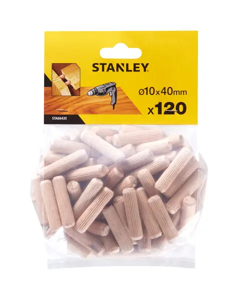 Levně Stanley Příslušenství - Sada dřevěných spojovacích kolíků 10x40 mm, 120 ks STA66435-QZ