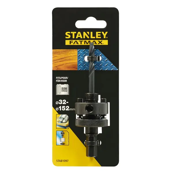 Levně Stanley Příslušenství - Adaptér s vodícím vrtákem pro děrovky, 32-152 mm STA81097-XJ