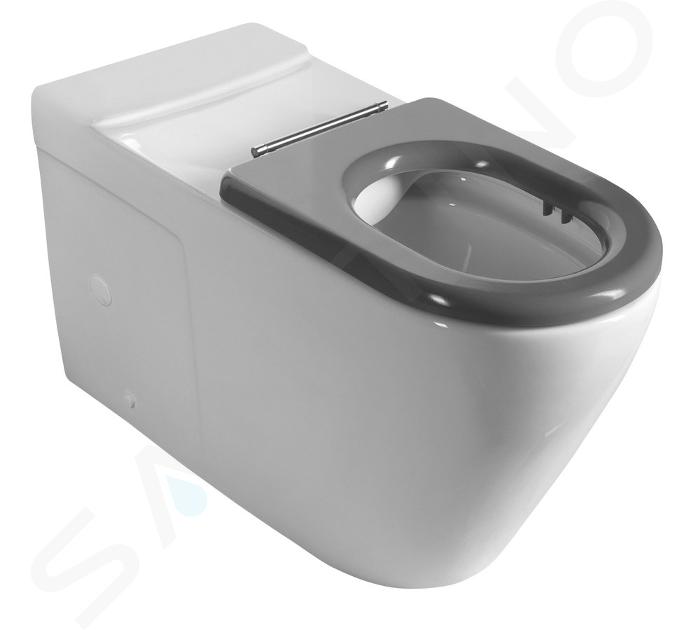 Sapho - Cuvette WC combinée accessible aux personnes à mobilité réduite, évacuation vario, Rimless, blanc MC102-111