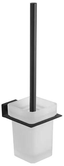Aqualine Apollo - Escobillero de pared con soporte, cristal lechoso/negro mate 1416-08B