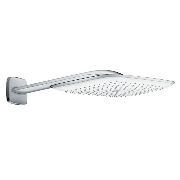 Hansgrohe - Hlavová sprcha 400 Air, 1 proud, s ramenem 39 cm, bílá/chrom 27437400IIJ1