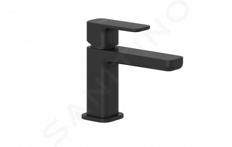 Kludi Renon - Grifo de lavabo con desagüe Push-Open, EcoPlus, negro mate 422673975