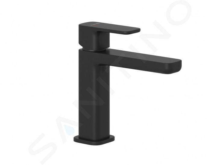 Kludi Renon - Grifo de lavabo con desagüe Push-Open, EcoPlus, negro mate 422893975