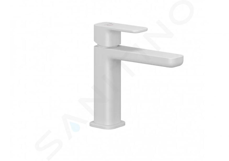 Kludi Renon - Miscelatore da lavabo, con sistema di scarico Push-Open, EcoPlus, bianco opaco 422895375