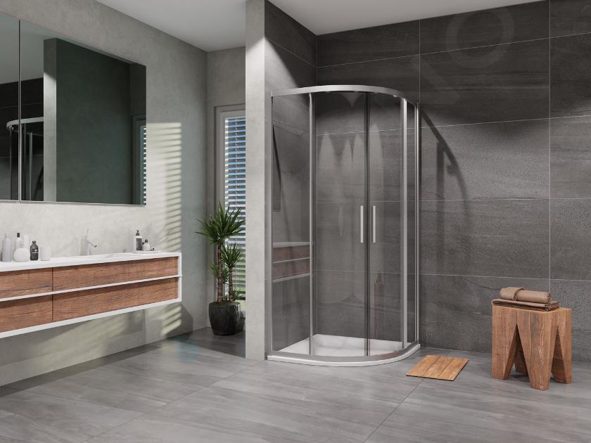 Lansanit IN Vati - Cabine de douche en quatre parties 90x90 cm, chrome/verre transparent LAN01029