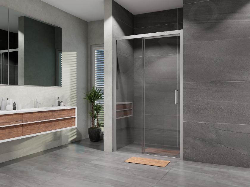 Lansanit LUX Serra - Porte de douche coulissante 120 cm, chrome/verre transparent LAN03039