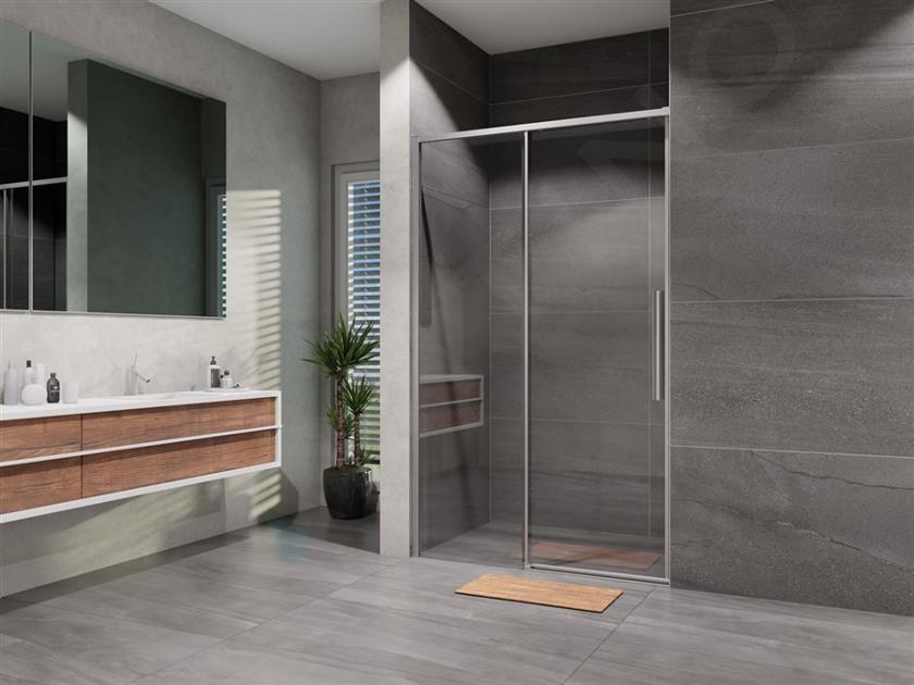 Lansanit LUX Slim Alvaro - Porte de douche coulissante 120 cm, chrome/verre transparent LAN03058