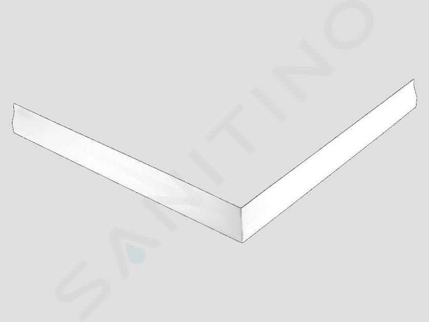 Lansanit Zubehör - Schürze für rechteckige Duschwanne, Montagefüße, Gelcoat, weiß LANPANO
