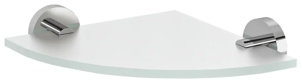 E-shop Sapho X-Round - Polička rohová, mliečne sklo/chróm XR009-01