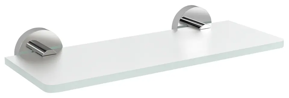 E-shop Sapho X-Round - Polička, dĺžka 20 cm, mliečne sklo/chróm XR009-02