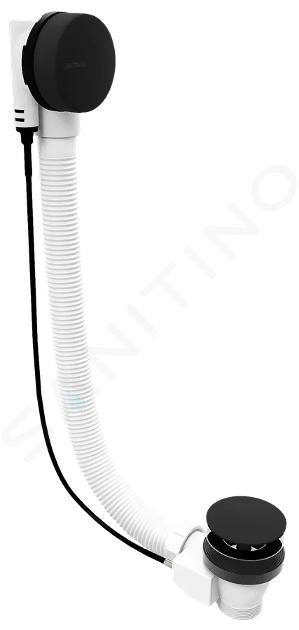 Polysan - Vanová odtoková a přepadová souprava, délka 60 cm, matná černá 71850.21