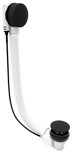 Polysan - Kád lefolyó és túlfolyó készlet, hossza 60 cm, matt fekete 71850.21