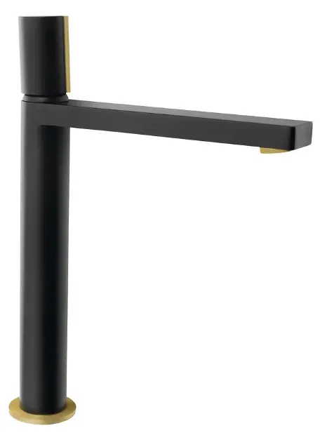 Sapho Soliter - Grifo para lavabo Kaisa, negro/oro mate ZT092