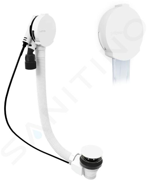 Polysan - Vanová odtoková a přepadová souprava s napouštěním, délka 60 cm, bílá 71851.10