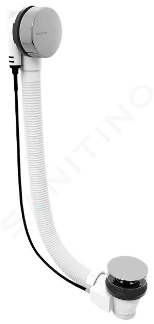 Polysan - Vanová odtoková a přepadová souprava, délka 80 cm, chrom 71852