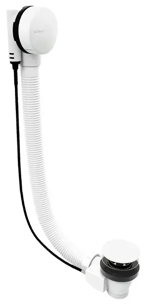 Polysan - Badafvoer- en overloopset, lengte 80 cm, wit 71852.10