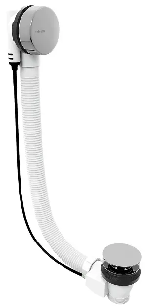 Levně Polysan - Vanová odtoková a přepadová souprava, délka 120 cm, chrom 71856