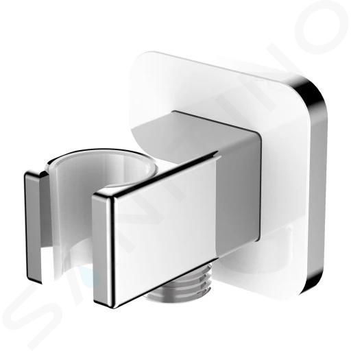 OMNIRES - Coude mural avec support, chrome/blanc 8815CRB