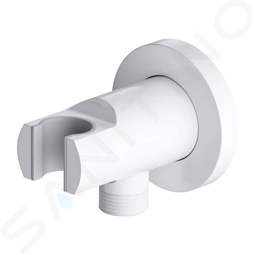 OMNIRES - Presa d'acqua a muro con supporto doccia, bianco opaco 8873WM