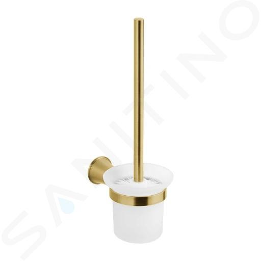 OMNIRES Art Line - Escobilla de WC de pared con soporte, latón cepillado AL53620BSB