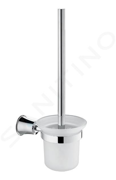 OMNIRES Art Line - WC-Bürste mit Halter, Wandmontage, Milchglas/Chrom AL53620CR