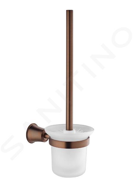 OMNIRES Art Line - Scopino WC a parete con supporto, vetro latte/rame AL53620ORB