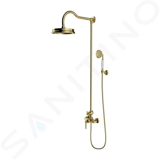OMNIRES Armance - Doucheset met kraan, diameter 22,5 cm, geborsteld messing AM5244BSB