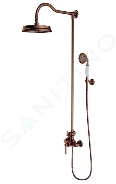 OMNIRES Armance - Sprchový set s baterií, průměr 23 cm, měď AM5244ORB