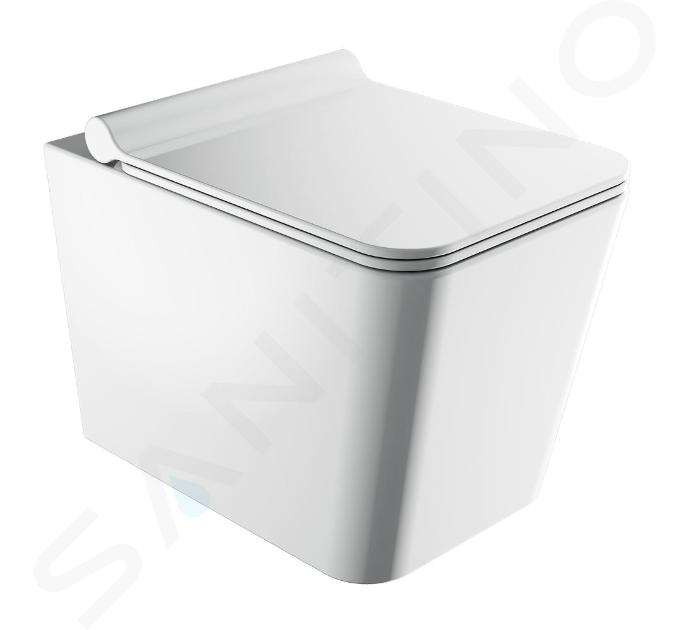 OMNIRES Boston - Wand-WC mit SoftClose-Sitz, Rimless, weiß BOSTONMWBP