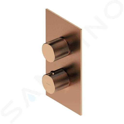 OMNIRES Contour - Inbouwthermostaatkraan, voor 2 functies, geborsteld koper CT8036CPB