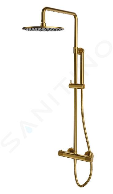 OMNIRES Contour - Zuhanyszett termosztáttal, 25 cm átmérőjű, csiszolt arany színű CT8044GLB
