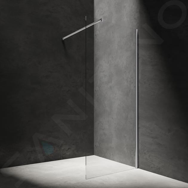 OMNIRES Marina - Paroi de douche Walk-In, 98x202 cm, chrome/verre transparent DNR10XCRTR