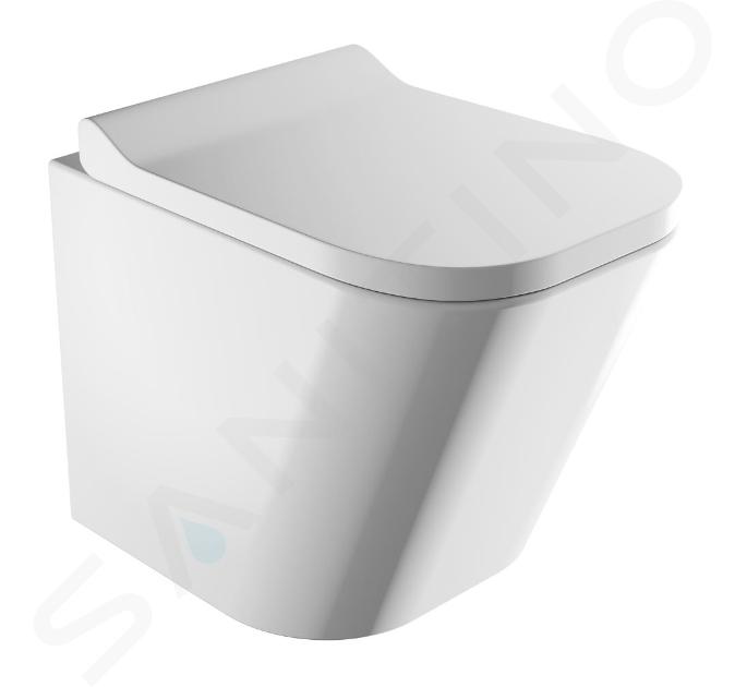 OMNIRES Fontana - Závesné WC s doskou SoftClose, Rimless, biela FONTANAMWBP