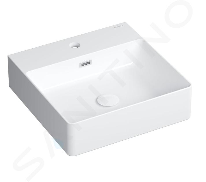 OMNIRES - Lavabo 43x42 cm, avec trop-plein, trou pour robinetterie, blanc GARLAND420BP