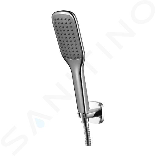 OMNIRES Hudson - Set pommeau de douche, support et flexible, chrome HUDSONX-PCR