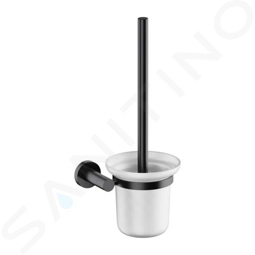OMNIRES Modern Project - Escobilla de WC de pared con soporte, vidrio esmerilado/antracita cepillada MP60620AT
