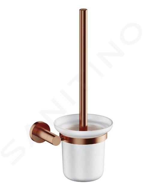 OMNIRES Modern Project - Scopino WC a parete con supporto, vetro latte/rame spazzolato MP60620CPB