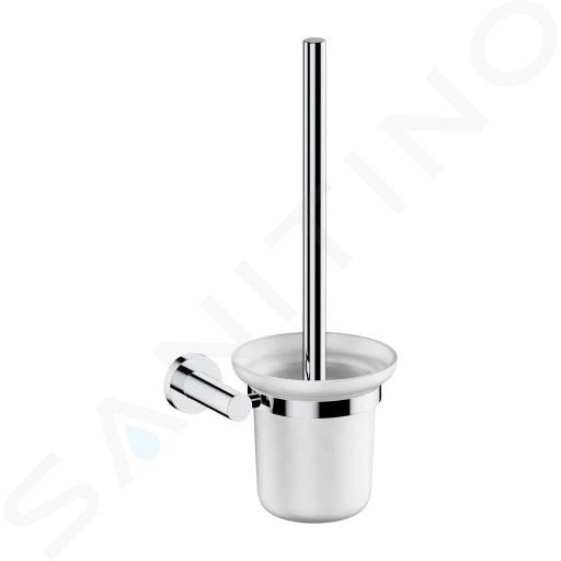 OMNIRES Modern Project - Escobilla WC de pared con soporte, cristal lechoso/cromo MP60620CR
