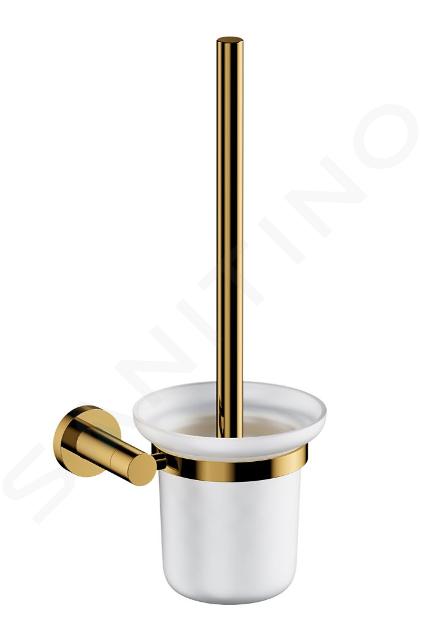 OMNIRES Modern Project - Scopino WC a parete con supporto, vetro latte/oro MP60620GL