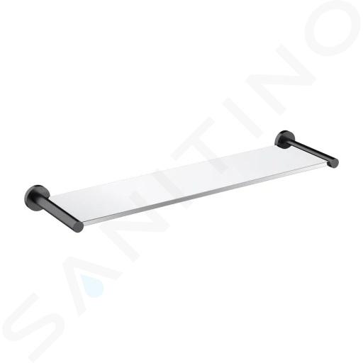 OMNIRES Modern Project - Estante, longitud 55 cm, cristal/antracita cepillado MP60930AT