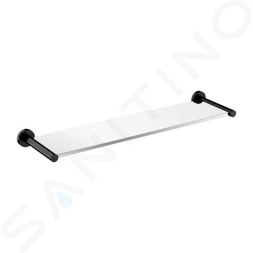 OMNIRES Modern Project - Estante, longitud 55 cm, cristal/negro mate MP60930BL