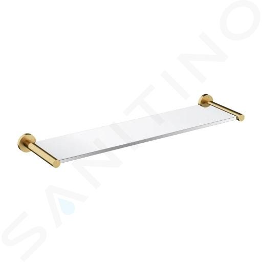 OMNIRES Modern Project - Estante, longitud 55 cm, cristal/oro cepillado MP60930GLB