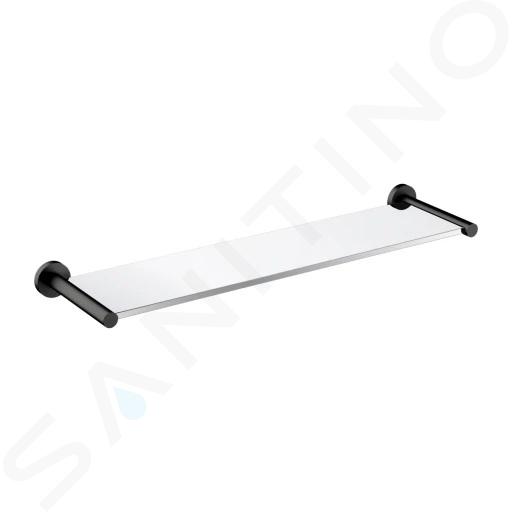 OMNIRES Modern Project - Estante, longitud 55 cm, cristal/grafito cepillado MP60930GR