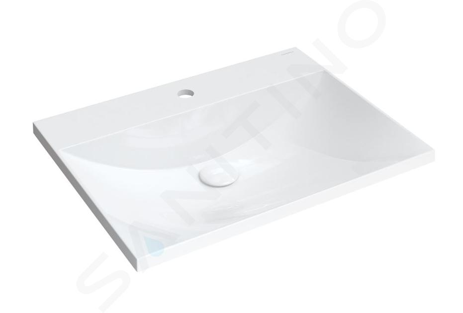 OMNIRES - Lavabo 60x46 mm, sans trop-plein, trou pour robinetterie, blanc NAXOSF600BP