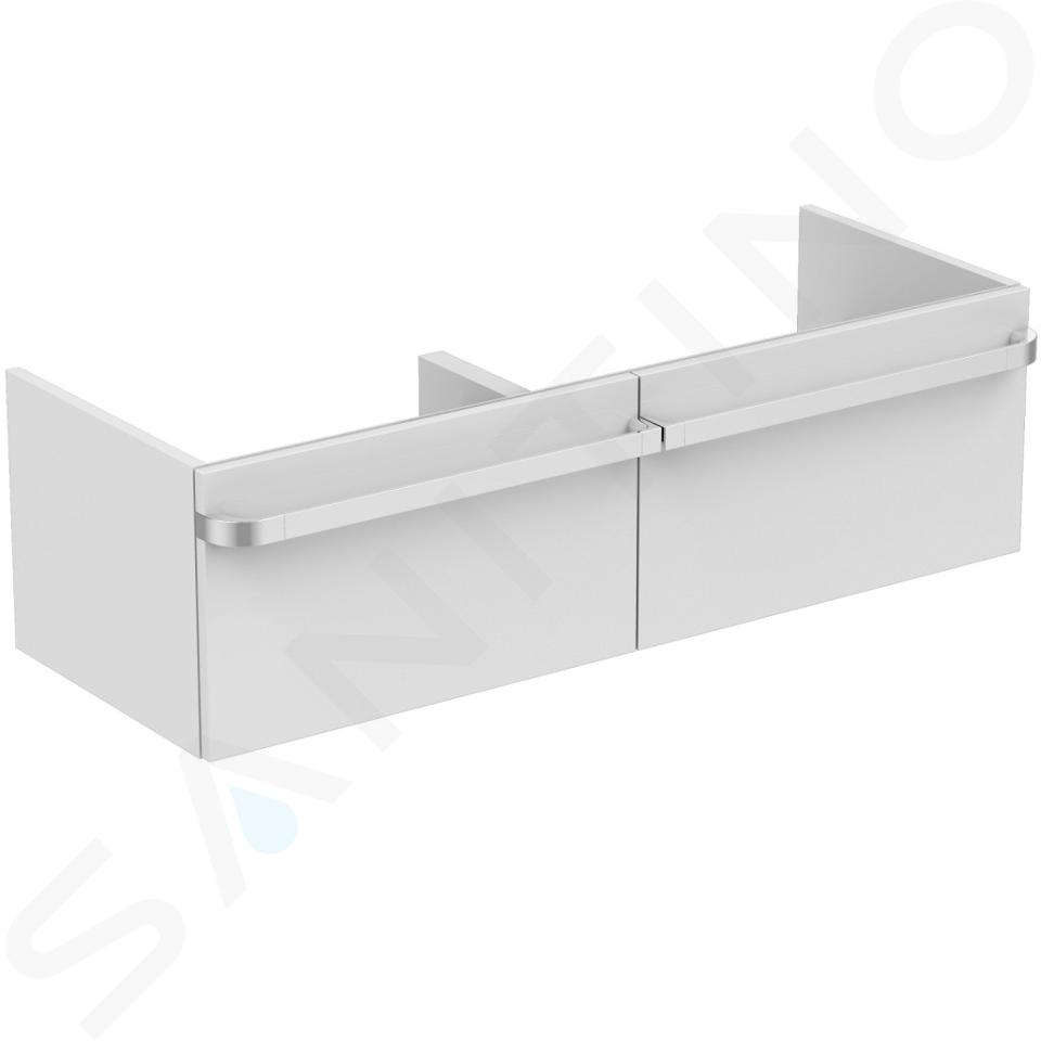 Ideal Standard Tonic II - Mobiletto sottolavabo doppio 120x44x35 cm, laccato bianco lucido R4305WG