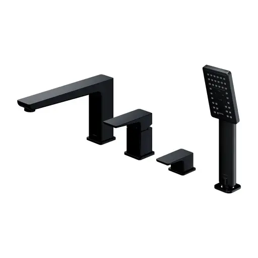 OMNIRES Parma - Mitigeur pour rebord de baignoire, installation à 4 trous, noir mat PM7432BL